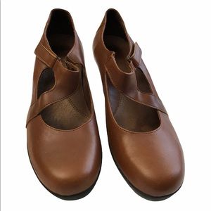 Brown Sanita Mary Jane Wedge. Size US 7 EU 38